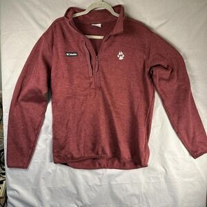 Columbia Sportswear Burgandy, Paw Print,1/4 Zip Up Jacket Size XL